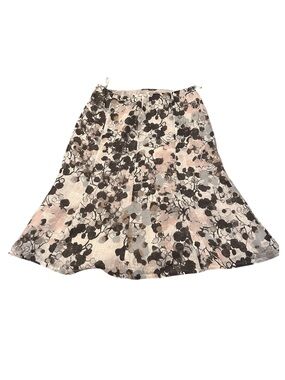 Lafayette 148 New York Pink, Black & Gray Floral A-Line Skirt